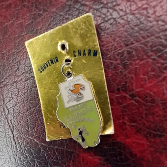 1960s/70's Souvenier Enamel Illinois Cloisonne Charm - Picture 4 of 15